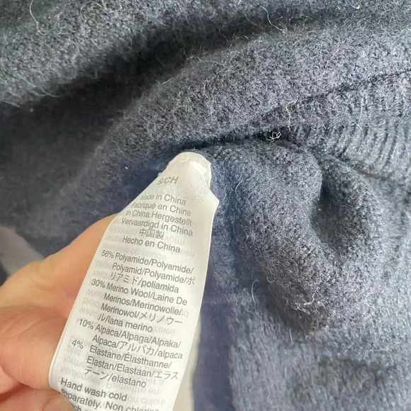 Madewell Alpaca Wool Black Faux Wrap Sweater - Picture 6 of 9